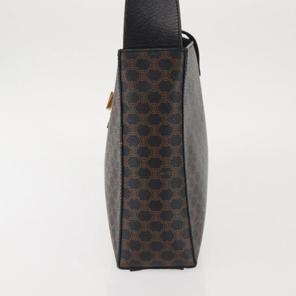 CELINE Macadam Canvas Shoulder Bag Pvc Leather Black Gold - Picture 4 of 13